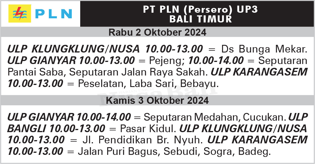 NusaBali.com Pengumuman