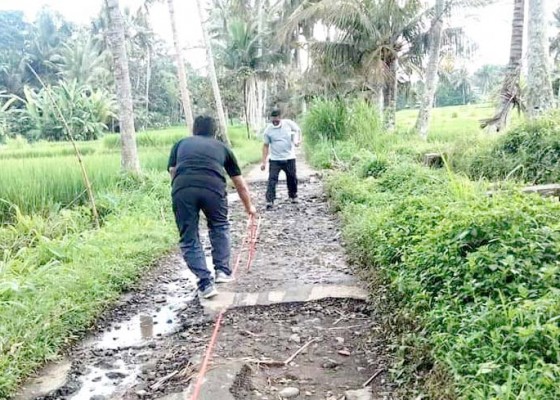 Nusabali.com - jalan-serokadan-pura-candri-manik-rusak-berat