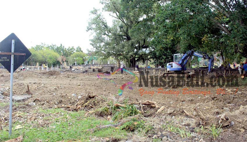 Nusabali Com Warga Keluhkan Proyek Penataan Parkir Kebun Raya Jagatnatha