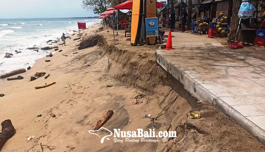 Nusabali Com Pedestrian Pantai Kuta Terancam Tergerus Abrasi