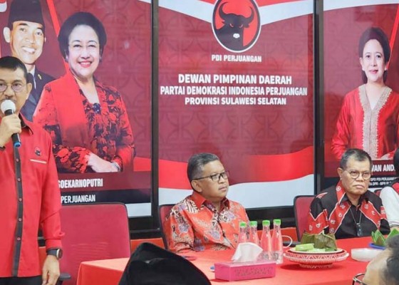 Nusabali.com - syukuran-sekretariat-dpd-pdip-sulsel-hasto-kantor-partai-adalah-rumah-rakyat