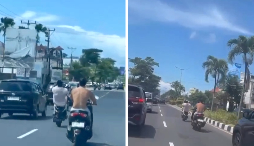Nusabali Com Viral Gerombolan Bule Ugal Ugalan Di Jalan Tanpa Helm