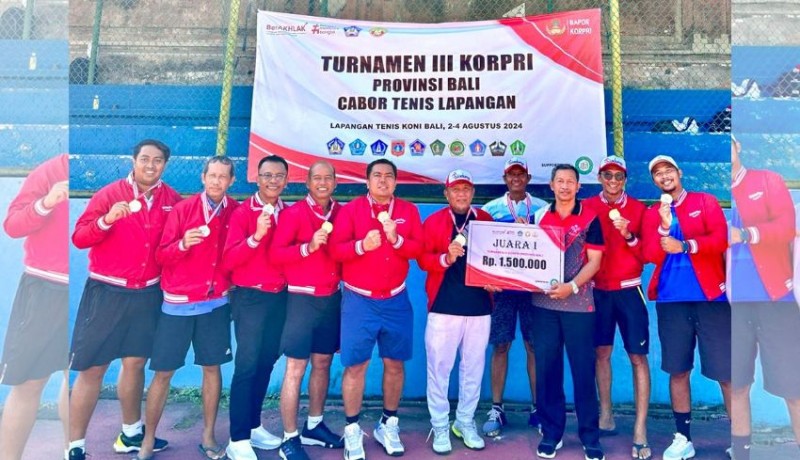 www.nusabali.com-korpri-kabupaten-badung-juarai-turnamen-tenis-lapangan-beregu-putra