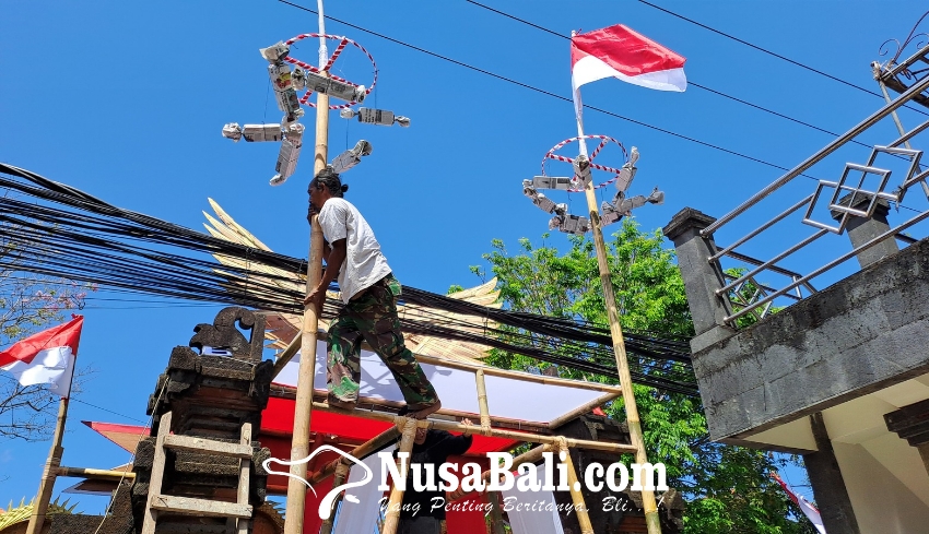 www.nusabali.com-warga-pemecutan-kelod-lomba-hias-balai-banjar-sambut-hut-ke-79-ri