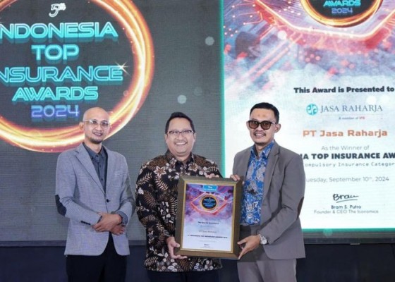 Nusabali.com - jasa-raharja-raih-penghargaan-indonesia-top-insurance-award-2024