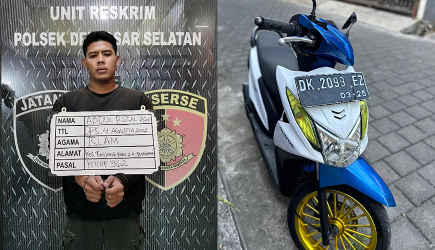 Ketangkap Basah, Maling Motor Diikat Warga