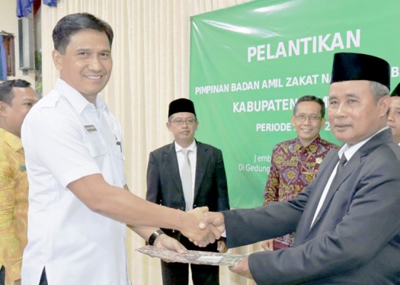 Nusabali.com - pjs-sukra-negara-lantik-pimpinan-baznas-jembrana