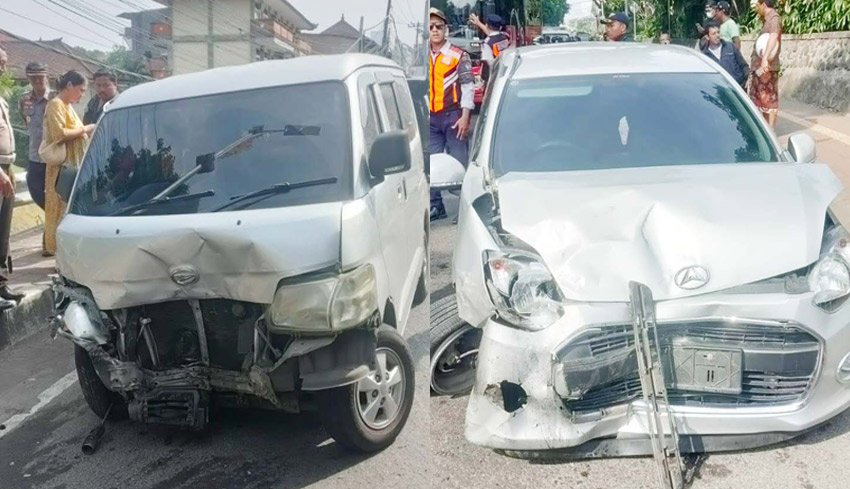 Tiga Mobil dan Motor Tabrakan Beruntun di Gatsu, Dua Luka-luka