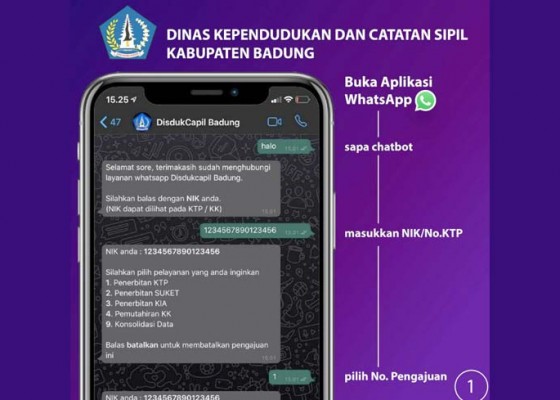 Nusabali.com - disdukcapil-layani-masyarakat-menggunakan-aplikasi-chatbot