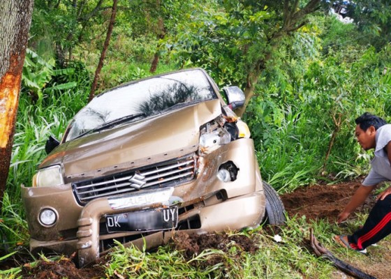 Nusabali.com - tabrak-pohon-pengemudi-dan-penumpang-selamat