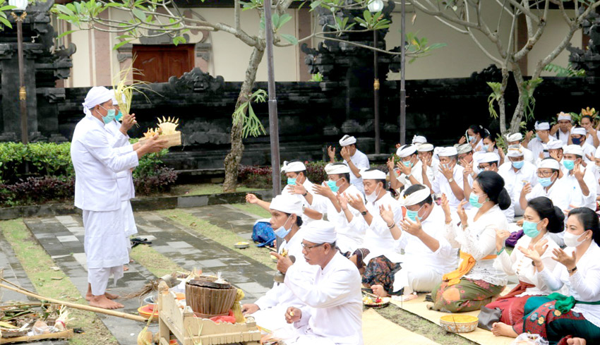 Nusabali Com Purnamaning Kapitu Pegawai Pemkab Jembrana Nunas Ica Di Pura Niti Praja