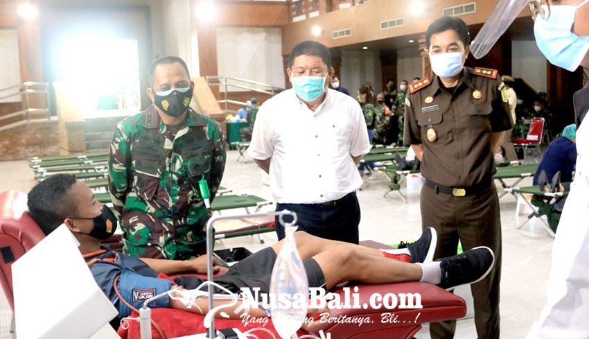 NUSABALI Com HUT Ke 60 Korem Wira Satya Gelar Donor Darah Plasma