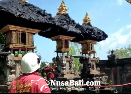 Nusabali.com - empat-palinggih-pura-dalem-kubung-terbakar