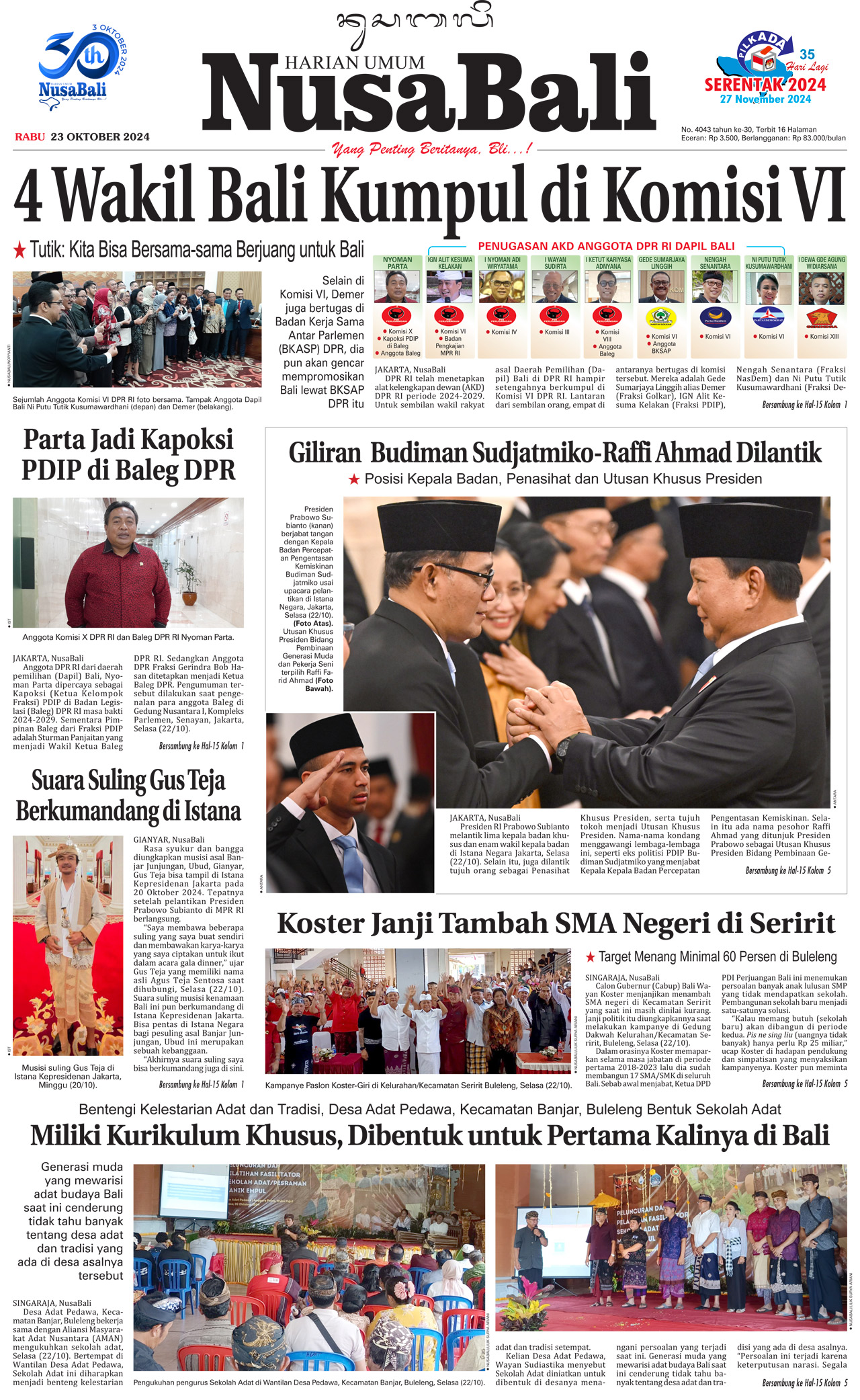 NusaBali.com Cover Hari Ini