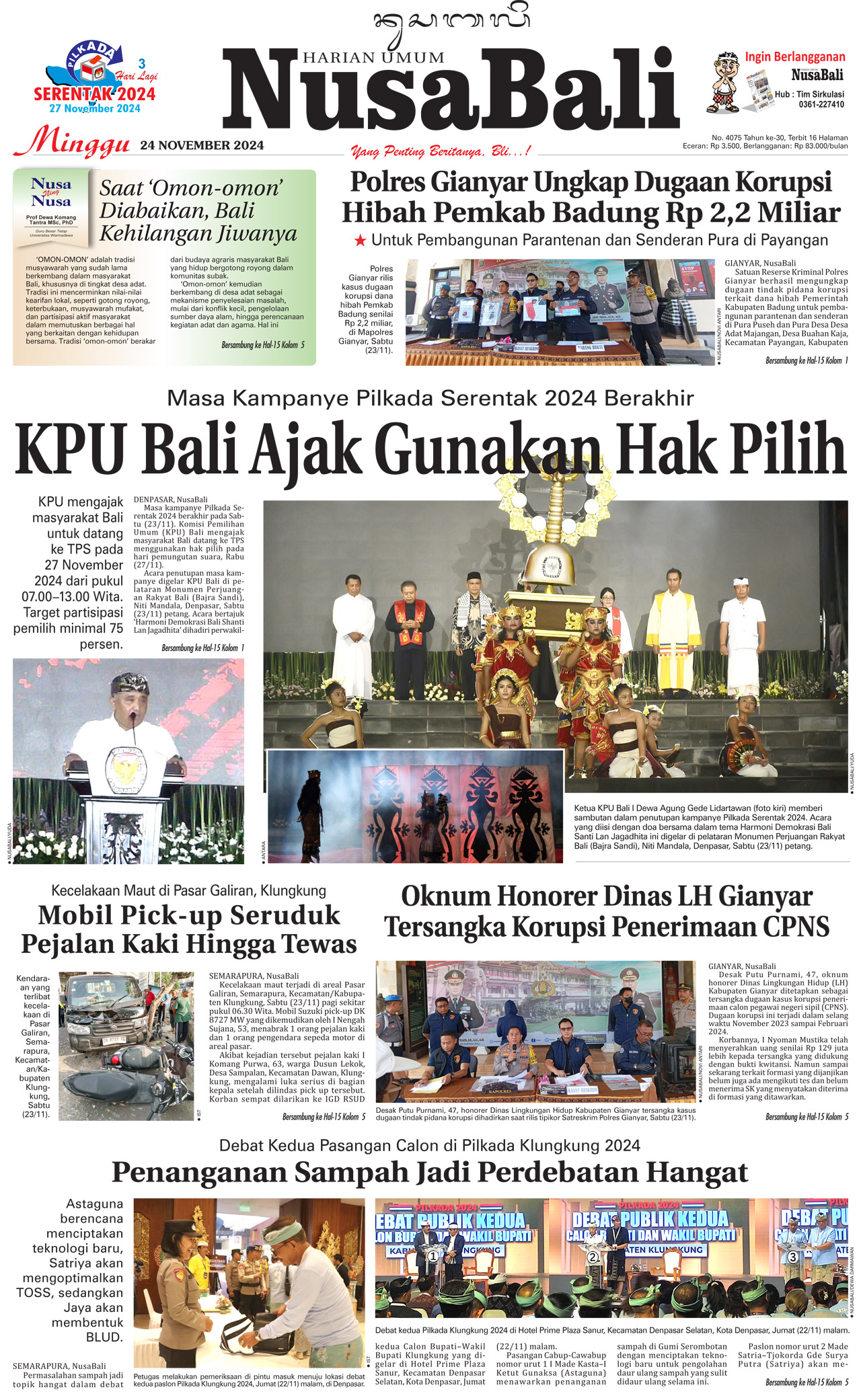 NusaBali.com Cover Hari Ini