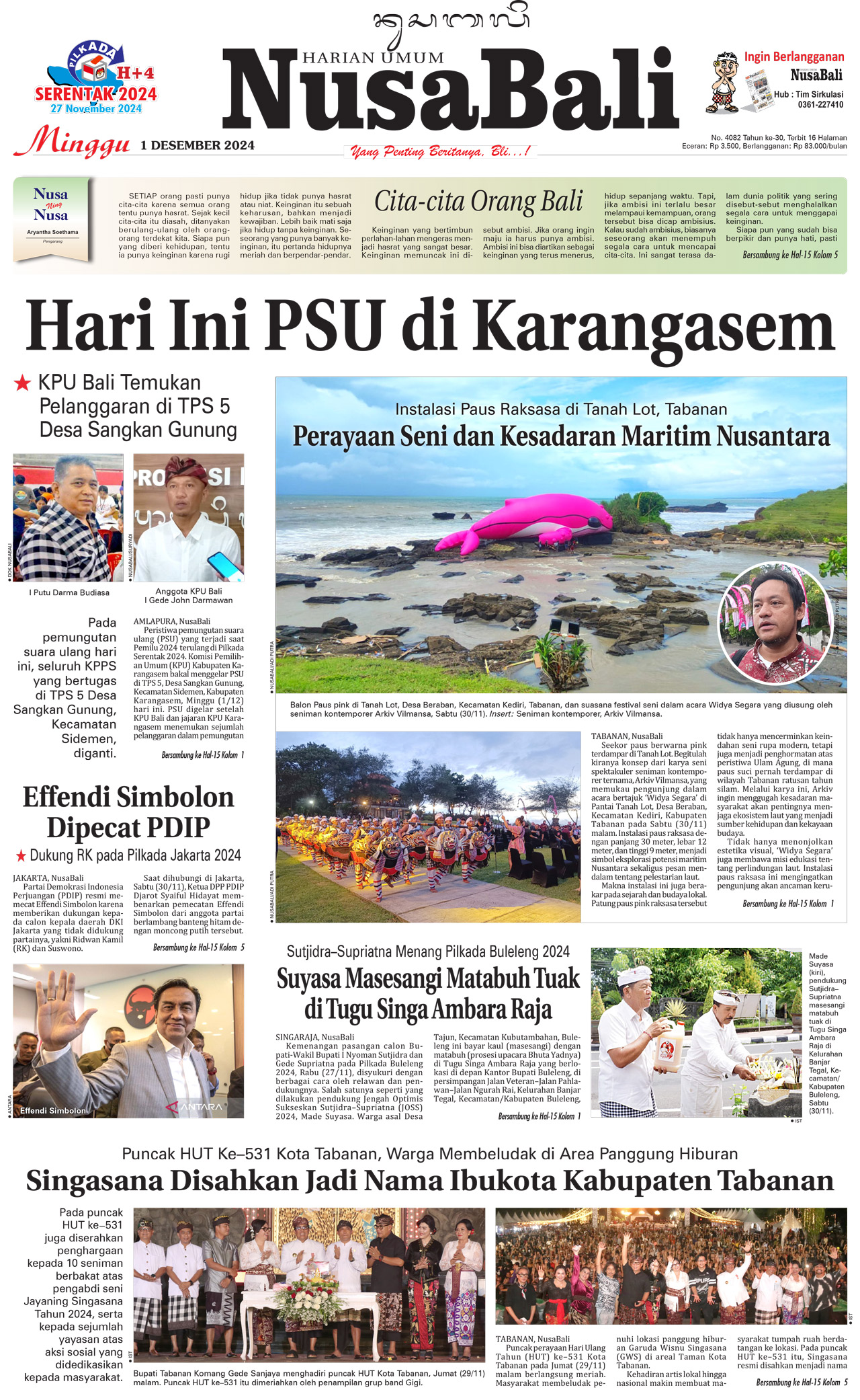 NusaBali.com Cover Hari Ini